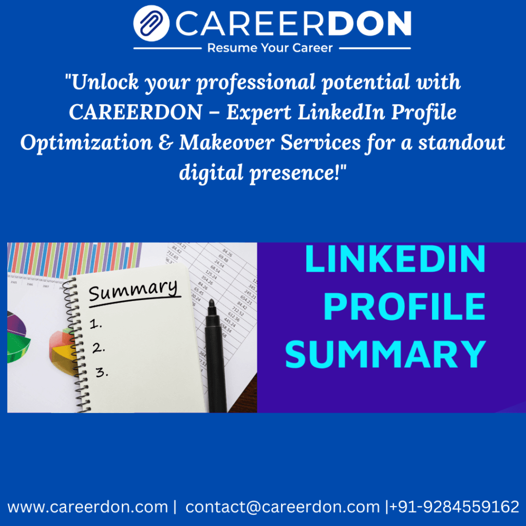 Compelling LinkedIn Summary Writing – Craft a Powerful Personal Brand & Attract Opportunities | CAREERDON