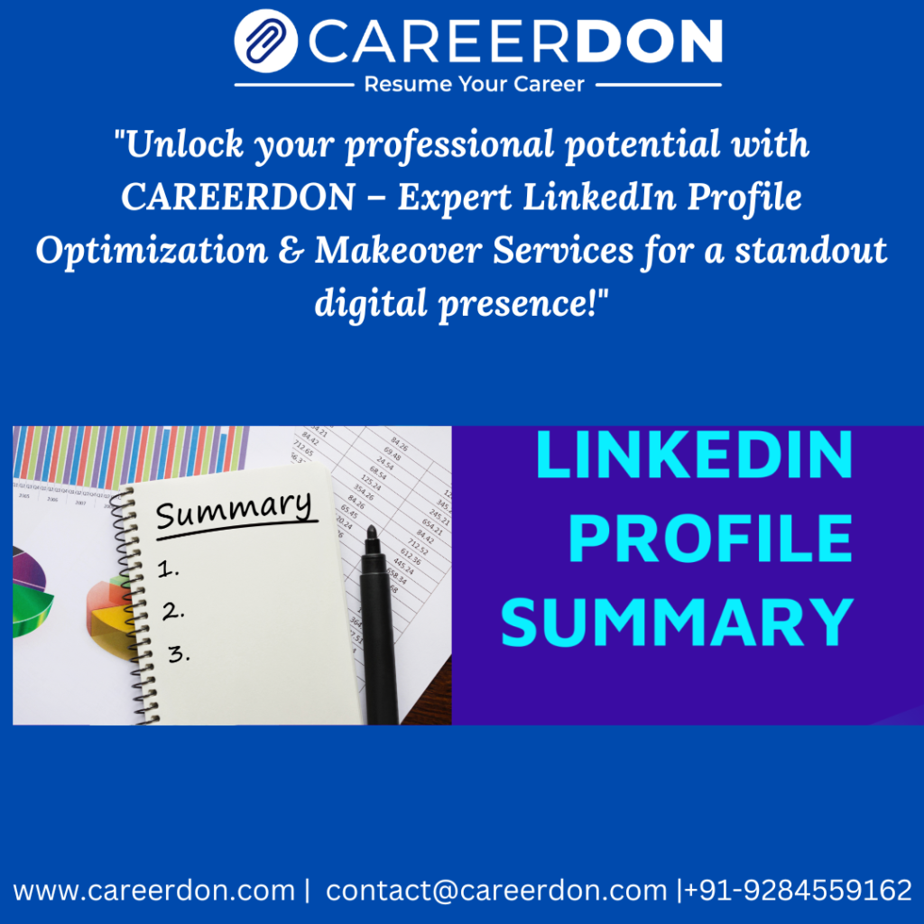 Compelling LinkedIn Summary Writing – Craft a Powerful Personal Brand & Attract Opportunities | CAREERDON